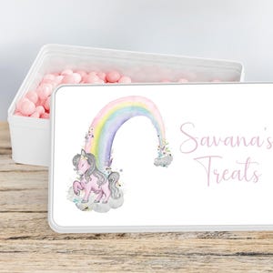 Lata de almacenamiento personalizada de poni arcoíris: regalo para amantes de los caballos