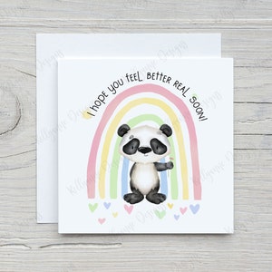 Gute Besserung Karte, Panda Karte, Kostenlose UK Lieferung
