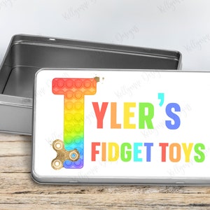 Personalised Fidget Toys Storage Tin: Sensory Toy Gift