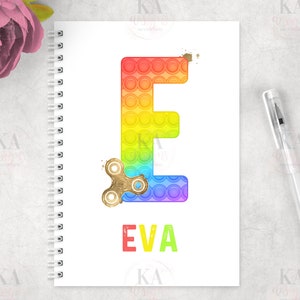 Personalised Fidget Pop A5 Notebook: Rainbow Spiral Book