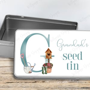 Personalised Gardening Tin, Seed Tin, Garden Lover, Gardening Gift, Gift For Her, Gift For Him