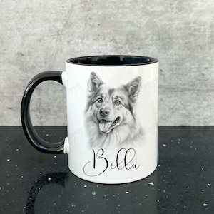 German Shepherd Mug, Sketch Design, Dog Lover Gift, Tea Coffee Cup, GSD Gift