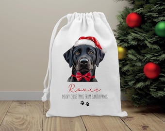 Personalised Dog Christmas Santa Sack, Santa Paws