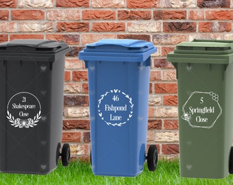 Wheelie Bin Vinyl Sticker, Personalised Wheelie Bin, Refuse Bin Kerb Appeal,Postbox Sticker, Wheelie Bin Vinyl Number