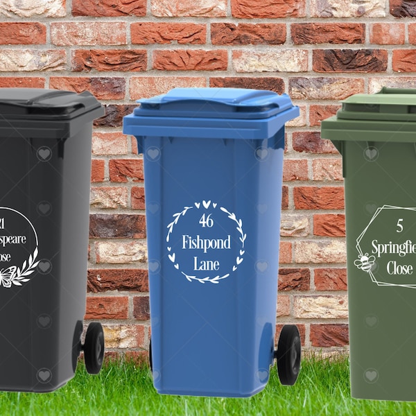 Wheelie Bin Vinyl Sticker, Personalised Wheelie Bin, Refuse Bin Kerb Appeal,Postbox Sticker, Wheelie Bin Vinyl Number