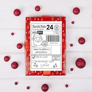 Etiqueta postal personalizada de Papá Noel de 6 x 4 pulgadas