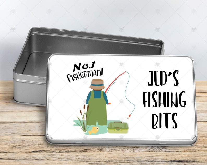 Personalised Fishing Storage Tin Fishing Bait Tin Fishing Etsy