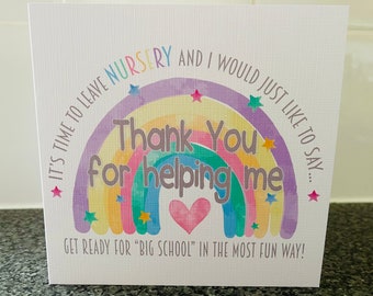 Nursery Teacher Thank You Card: Playschool Leavers Gift