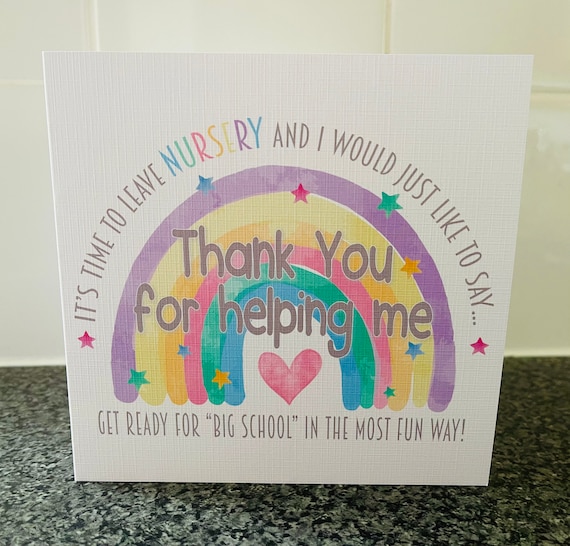 Nursery Thank You Card Playschool Card Playgroup Card Thank - Etsy UK