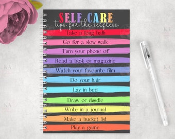 Self Care A5 Spiral Notebook: Mindfulness & Wellness Journal