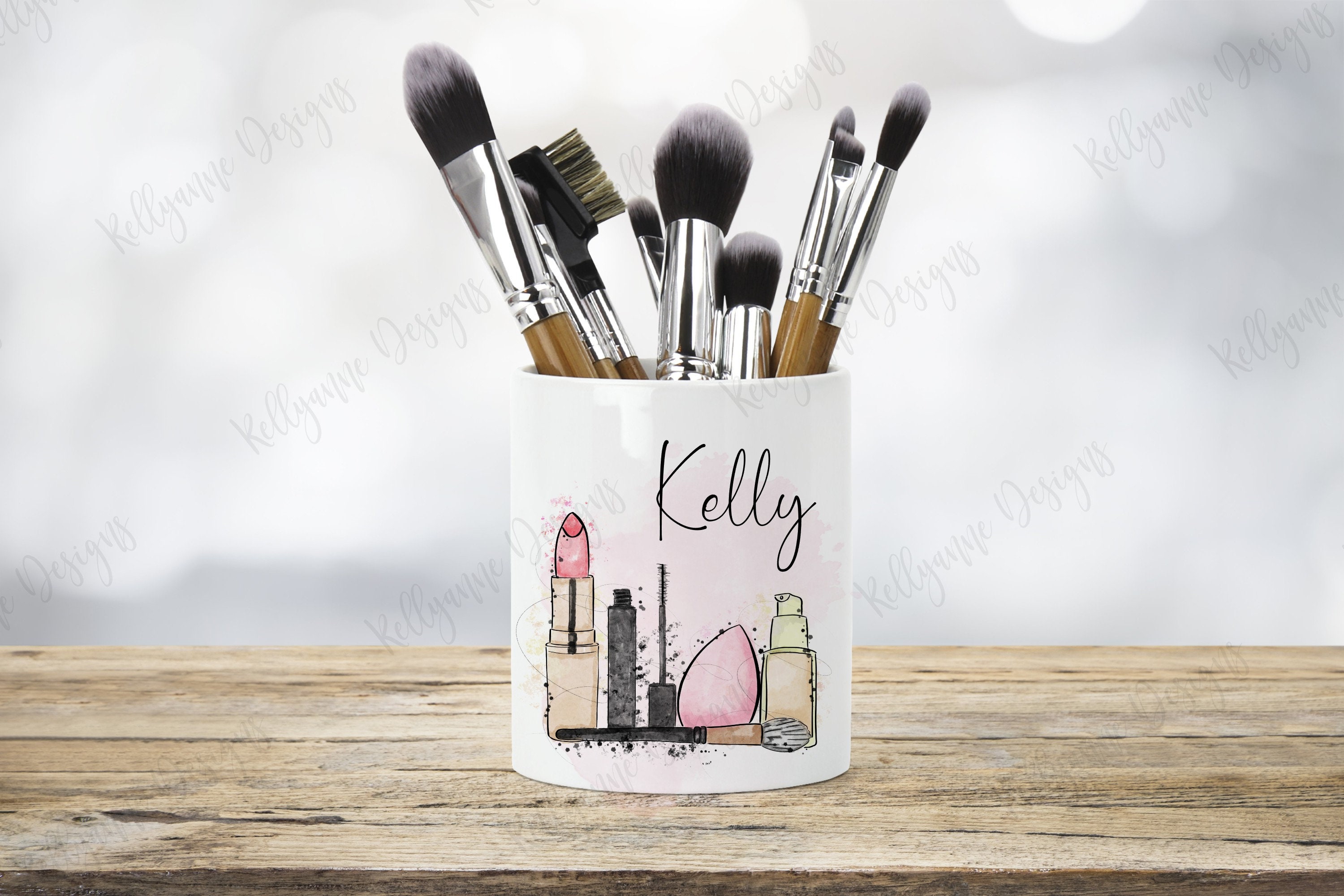 Personalised Make Up Brush Holder Ceramic Pot Make Up Brush Etsy