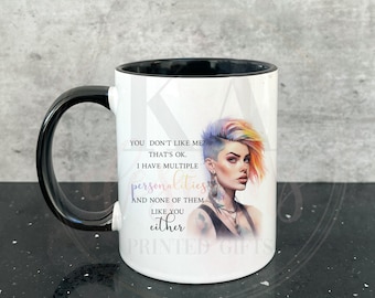 Multiple Personality Mug, Funny Mental Health Gift, Humorous Coffee Cup, Sarcastic Mug