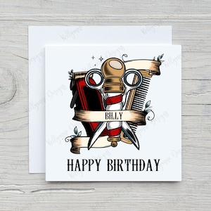 Personalisierte Barber Card, Barbershop, Barber Geburtstag, Karte für Ihn, Herren-Stylist, Herren-Friseur, kostenlose Lieferung innerhalb Großbritanniens