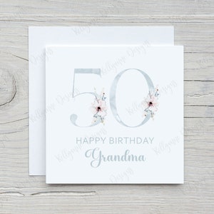 Personalisierte Geburtstagskarte, Pastell Geburtstag, Alterskarte, Mutter, Oma, Schwester, Karte für besondere Anlässe, 50