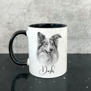 Shetland Sheep Dog Mug, Cute Ceramic Cup, Shetland Sheep Dog Lover Gift, Sheltie Mug, Yorkshire Tea Lover, Dog Lover Gift