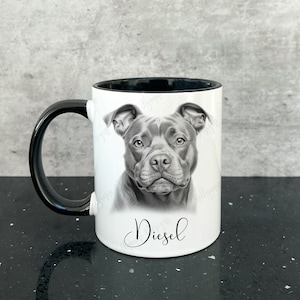 Staffy Dog Mug, Staffordshire Bull Terrier Coffee Cup, Dog Lover Gift, Pet Owner Gift, Cute Dog Mugs