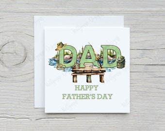 Father's Day Card, Dad Fishing Card, Father's Day Fishing Card, Fisherman, Dad