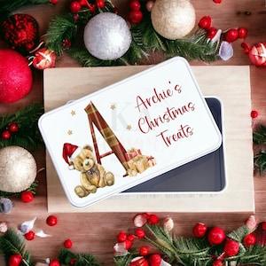 Personalised Christmas Treat Tin | Custom Treat Box | Holiday Gift Tin | Xmas Cookie Box