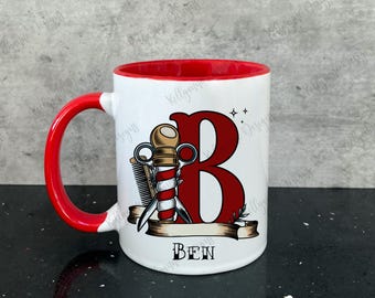Retro Barber Mug, Barbershop Decor, Ceramic Shaving Mug, Hair Stylist Gift, Salon Decor, Vintage Style