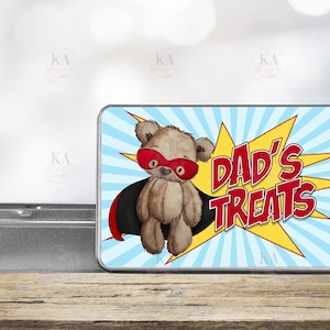 Superhero Tin, Personalised Treat Tin, Snack Tin, Sweet Tin, Girl Superhero, Boy Superhero, Father&#39;s Day, Birthday