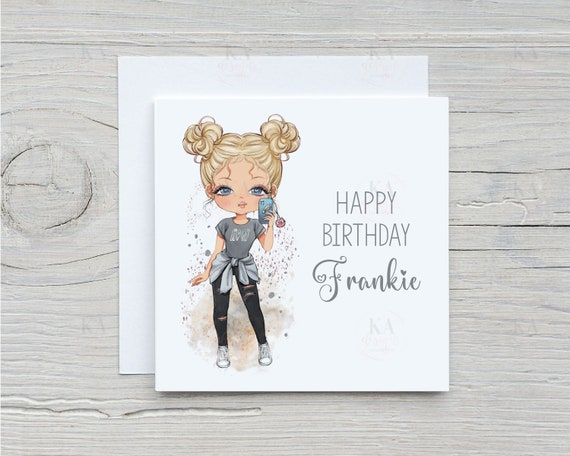 Girls Birthday Card, Teenager Card, Rock Chic Card, Girls