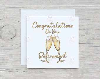 Congratulations Retirement Card: Champagne Toast, Blank Inside
