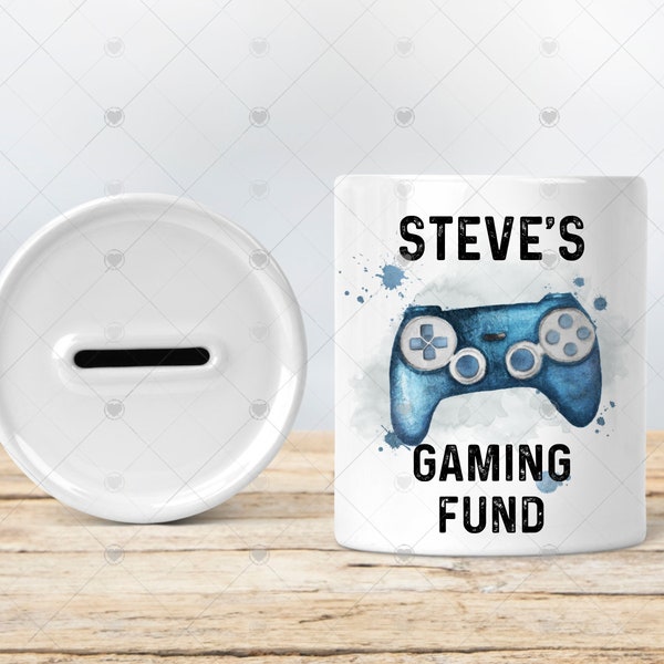 Personalised Gaming Fund Ceramic Money Box Gamer Gift