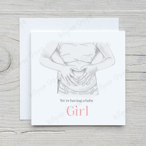 Gender Reveal Card für Babys, Schwangerschaftsankündigungskarte, Es ist ein Junge, Es ist ein Mädchen, Großeltern-Baby-Enthüllungskarte