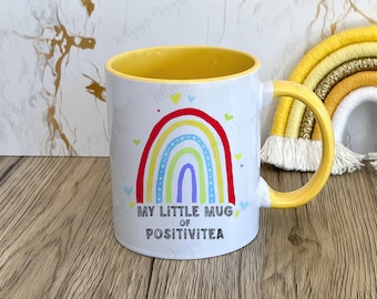 Positivitea Mug: Motivational Rainbow Coffee Mug, Self Care Gift