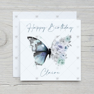 Personalised Watercolor Butterfly Card: Birthday, Sympathy, Thank You