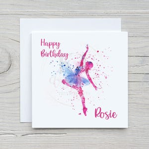 Ballet Dancer Birthday Card, Personalised Birthday Card, Birthday for Dancers