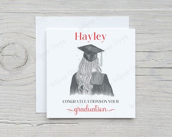 Personalised Graduation Card, Male or Female Graduate Congratulations