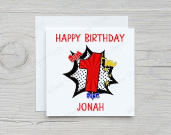 Personalised Superhero Comic Book Birthday Card