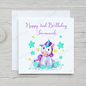 Personalised Unicorn Birthday Card: Daughter, Granddaughter