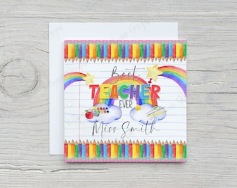 Personalised Teacher Thank You Card: End of Term Gift