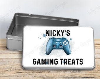 Personalised Gamer Treats Tin: Gaming Birthday Gift