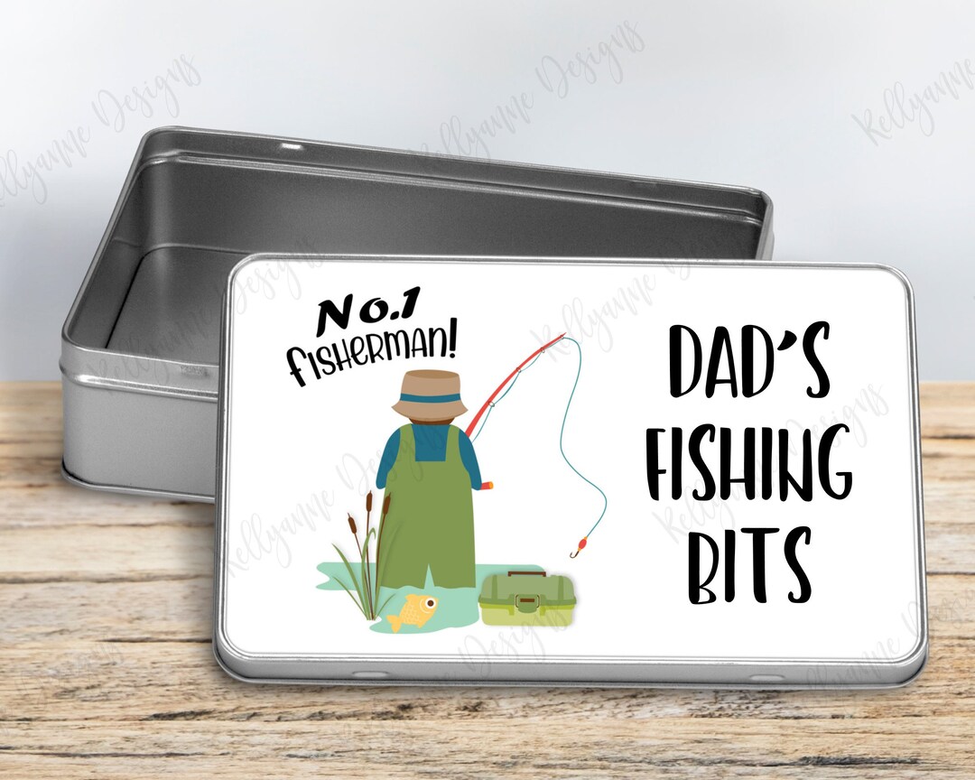 Personalised Fishing Storage Tin, Fishing Bait Tin, Fishing Hook Tin ...
