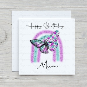 Butterfly Rainbow Personalised Birthday Card