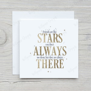 Freunde sind wie Sterne Karte, Freunde Karte, Freundschaftskarte, Bestie Karte, Freunde Geburtstag, Missing You Karte, Freund Geschenk, kostenlose UK Lieferung