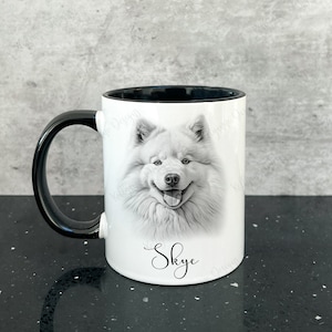 Samoyed Dog Lover Mug, Dog Print Coffee Cup, Gift for Samoyed Owner, Cute Pet Tea Mug, White Dog Gift
