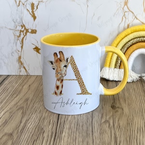 Giraffe Mug, Personalised Giraffe Mug,  Giraffe Gift, Giraffe Coffee Mug , Initial Mug