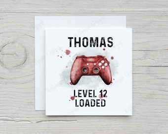 Personalised Gamer Birthday Card: Level Loaded