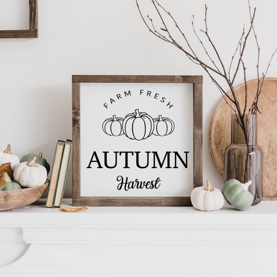 Autumn harvest farm fresh sign Pumpkin Sign for your Autumn | Etsy