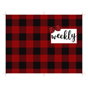 Field Notes, Weekly Monthly Notes Printable Insert Covers, Buffalo Plaid