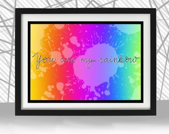 Rainbow Poster Print, Colorful Home Decor (Digital Download)
