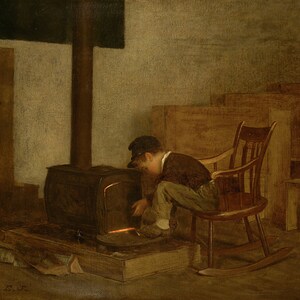 Old Masters - 16&quot;x20&quot; Museum Quality Art Print | Eastman Johnson | The Early Scholar | American artist home decor, wall art, vintage