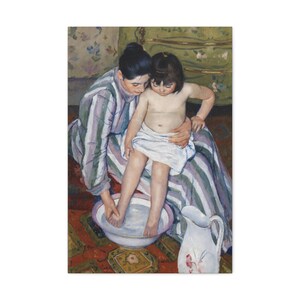Mary Cassatt Art Print on Canvas, &quot;The Child&#39;s Bath&quot;, Mary Cassatt Canvas Print, Wall Art, Art Print Canvas by Mary Cassatt, 16x24, 20x30