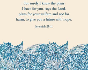 8x10 PRINTABLE DOWNLOAD Bible Verse Wall Art Jeremiah 29:11