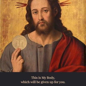 Christ with the Eucharist Catholic Art DIGITAL DOWNLOAD PRINTABLE