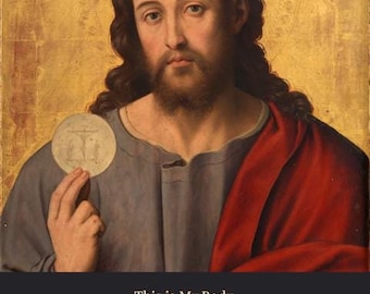 Christ with the Eucharist Catholic Art DIGITAL DOWNLOAD PRINTABLE